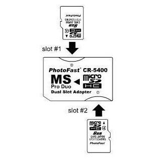 Adaptador Dual de tarjetas MicroSD a Memory Stick PRO Duo Photofast CR-5400