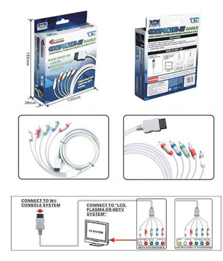 Esquema de conexin del Cable AV por Componentes para Nintendo Wii