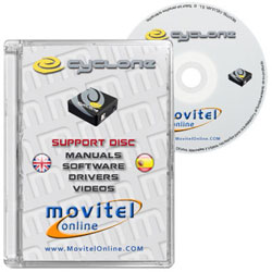 Cartula Disco Cyclone Box CD o DVD con software, drivers, manuales y videos