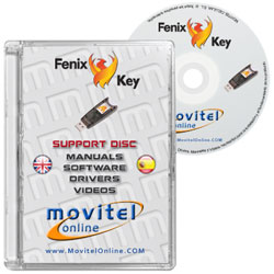 Cartula Disco FENIX KEY Box CD o DVD con software, drivers, manuales y videos