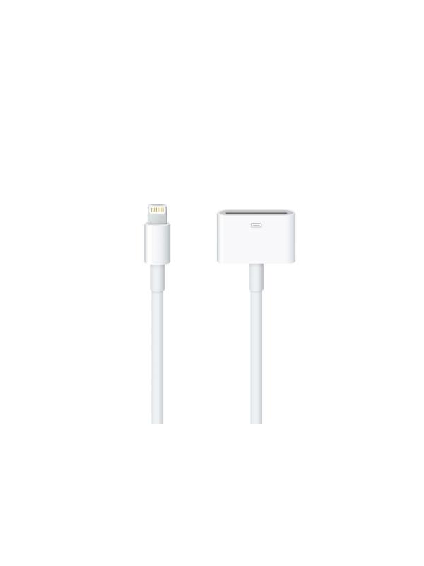 Cable Adaptador Lightning a Dock 30 pines para iPhone / iPad / iPod - Cable adaptador para convertir los cables y accesorios con conexin Dock de 30 pines clsica al nuevo conector Lightning y usarlos en los nuevos dispositivos de Apple como el iPhone 5, iPad 4, iPad mini y iPod. Es compatible con la salida de audio analgico y audio USB y le permite sincronizar y cargar dispositivos. No sirve como salida de vdeo. Altsima calidad, igual que el original y con una longitud total de 17 cm.