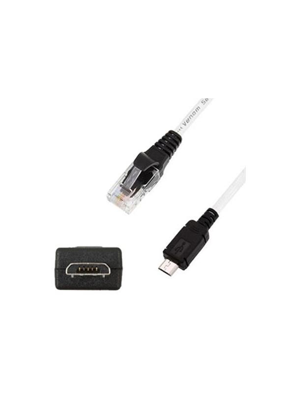 RJ45 Motorola WX / EX / Gleam Series microUSB Cable (Venom Series) - This cable is compatible with the unlocking and service of the Motorola cell phones from WX, EX & W series such as the models EX108, EX109, EX112, EX115, EX118, EX119, EX122, EX124, EX126, EX128, EX139, EX211 Gleam, EX245, W418c, WX 345, ...