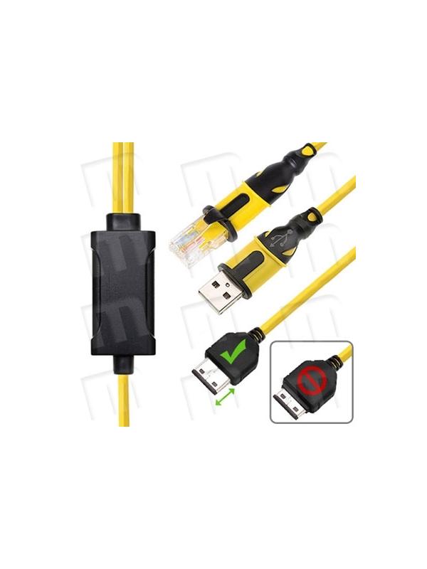 RJ45+USB Samsung E210 / J750 Dual Cable [EXTRA LONG Connector]