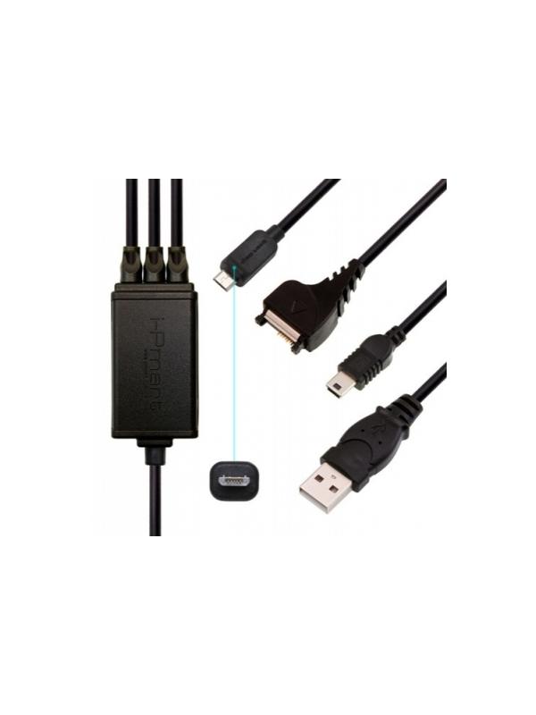Cable USB Triple conexión miniUSB + microUSB + Nokia DKU [Datos y Carga]